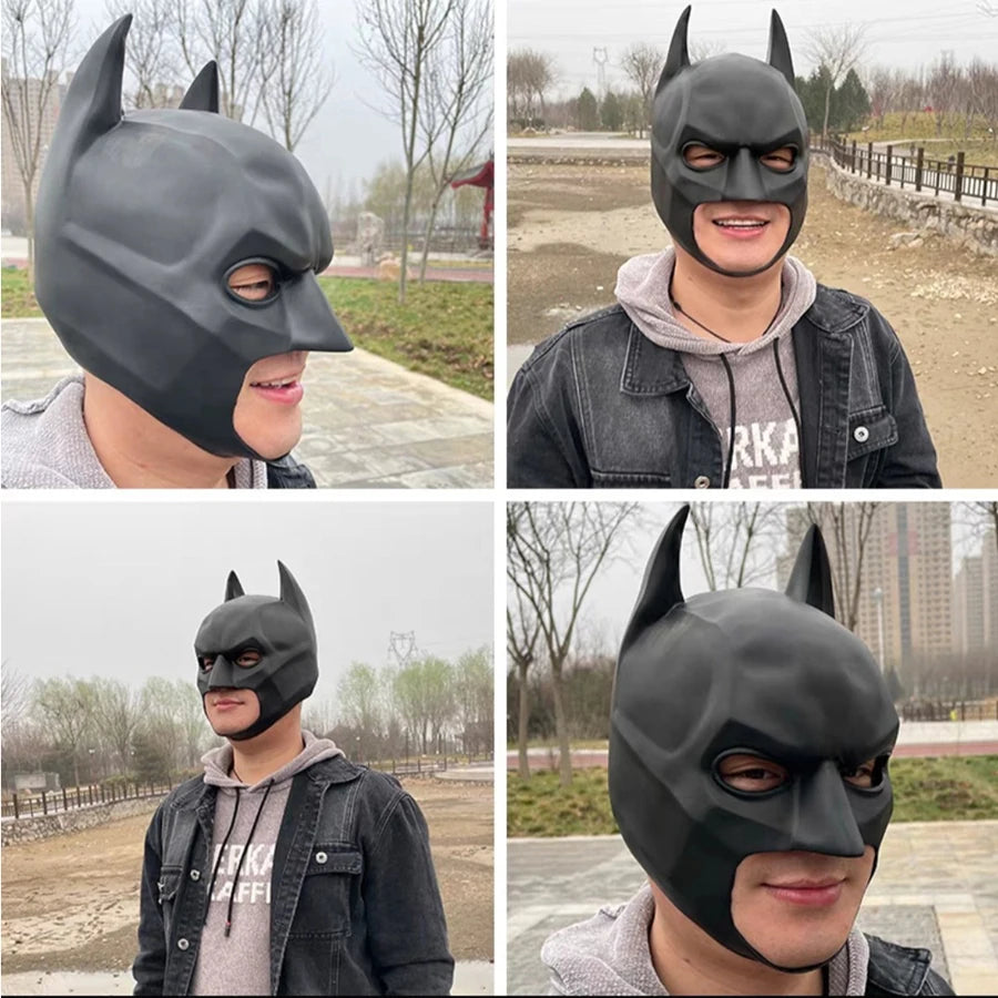 Cosplay Mask | Bat Style Black Latex | Half Face Design | One Size Adults Unisex