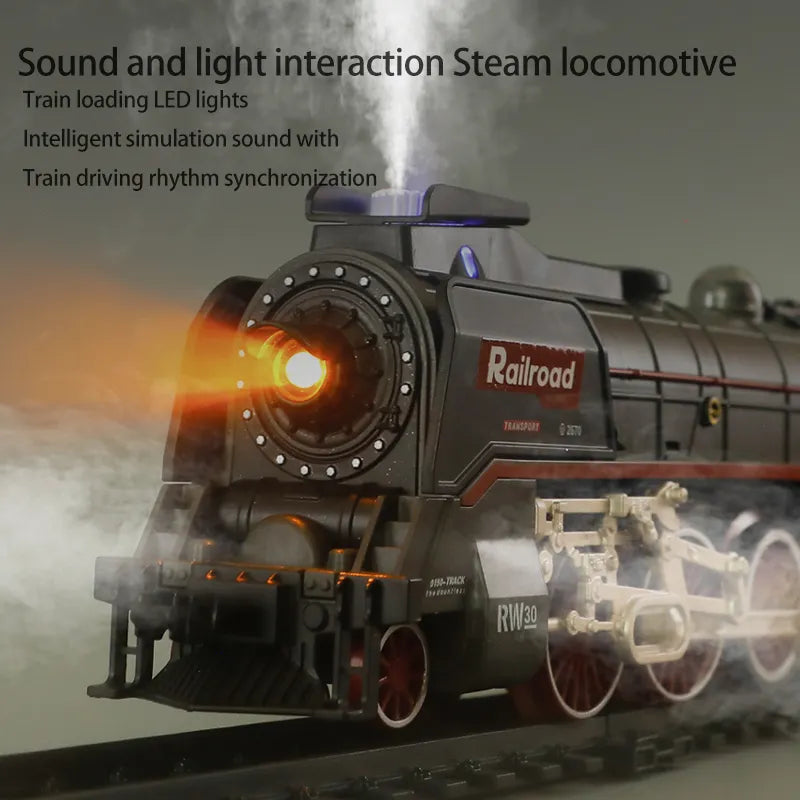 Retro Electric Steam Train Model with Variety Railcar - ToylandEU