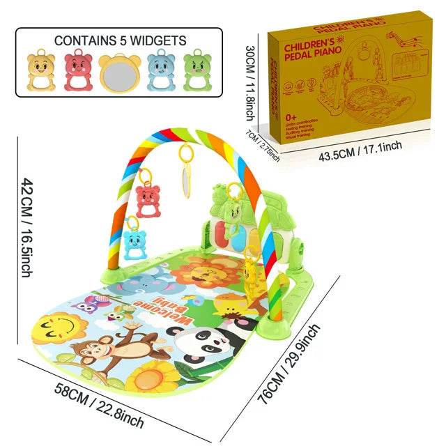 Baby Music Activity Gym Rug Play Mat Newborn Carpet Pedal Piano Keyboard Infant Fitness Rack Playmat Crawling Game Pad Toys Gift - ToylandEU