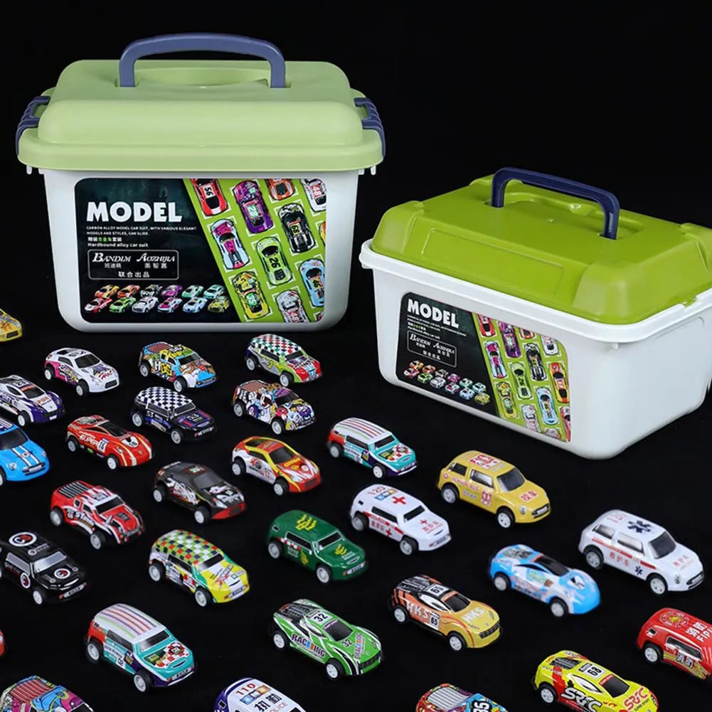 Alloy Mini Car Collection with Storage Box - Assorted Models for Boys 20/30/50 pcs - ToylandEU