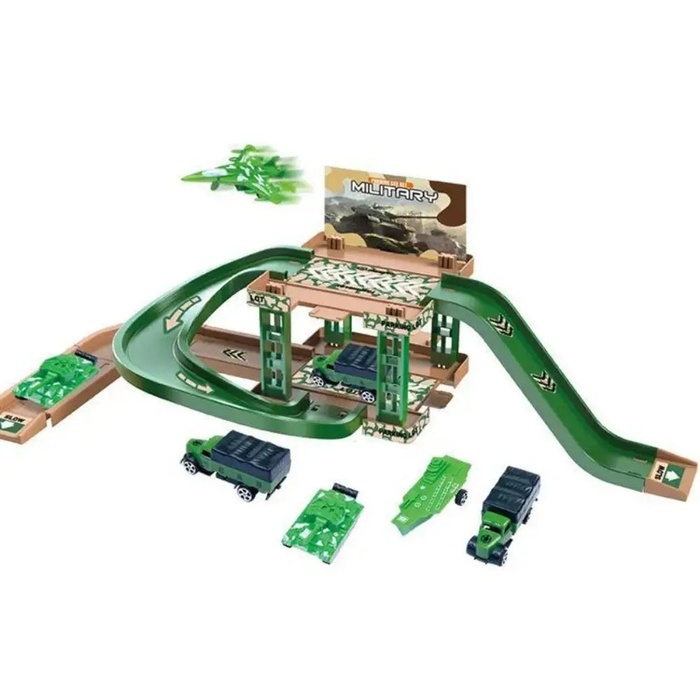 Urban Police Car Parking Lot Toy Set with Construction Track