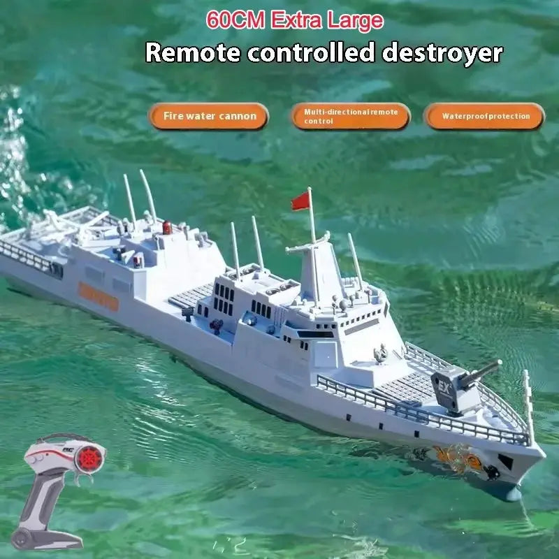 High Speed Drift RC Destroyer Simulation Remote Control Boat Water Ship Model Toy Navigation Warship 2.4g Waterproof RC Boat Toy - ToylandEU