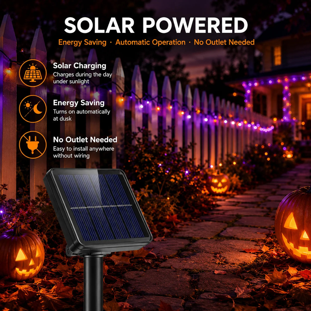 Halloween String Lights | 335 Ft 800 Led | Remote | Purple Orange Patio Decor