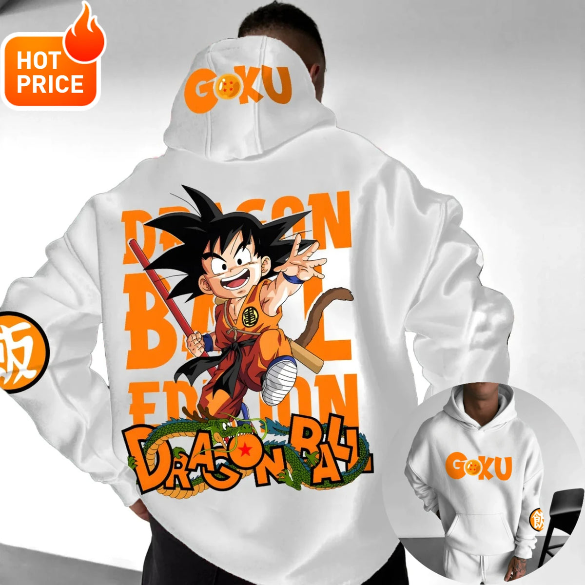 Dragon Ball Hoodie | Anime Print | Oversized Relaxed Fit | Unisex Streetwear