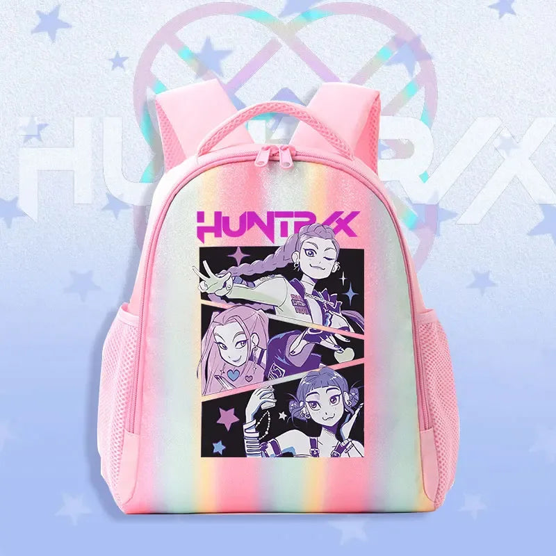 K Pop Demon Hunters Kids Backpack Rainbow Shoulder Bag