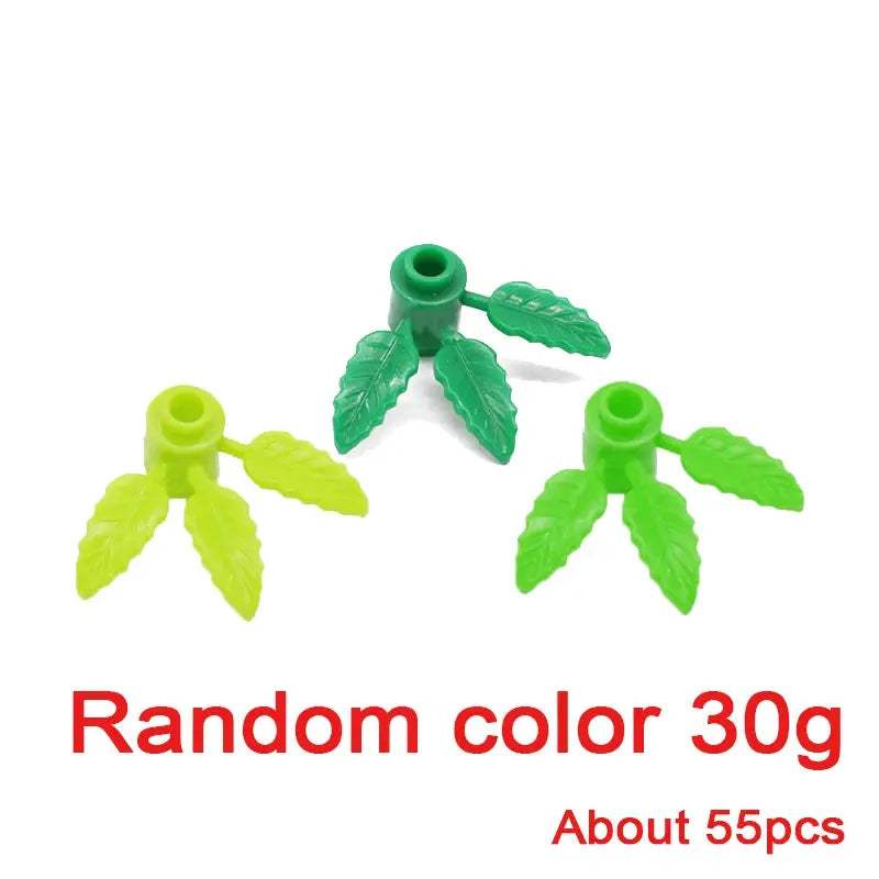 MOC City Plant Building Blocks Accessories Flower Leaves Prickly Shrubs Pine Green Grass Clover Orange Tree Mini DIY Toys F026 - ToylandEU