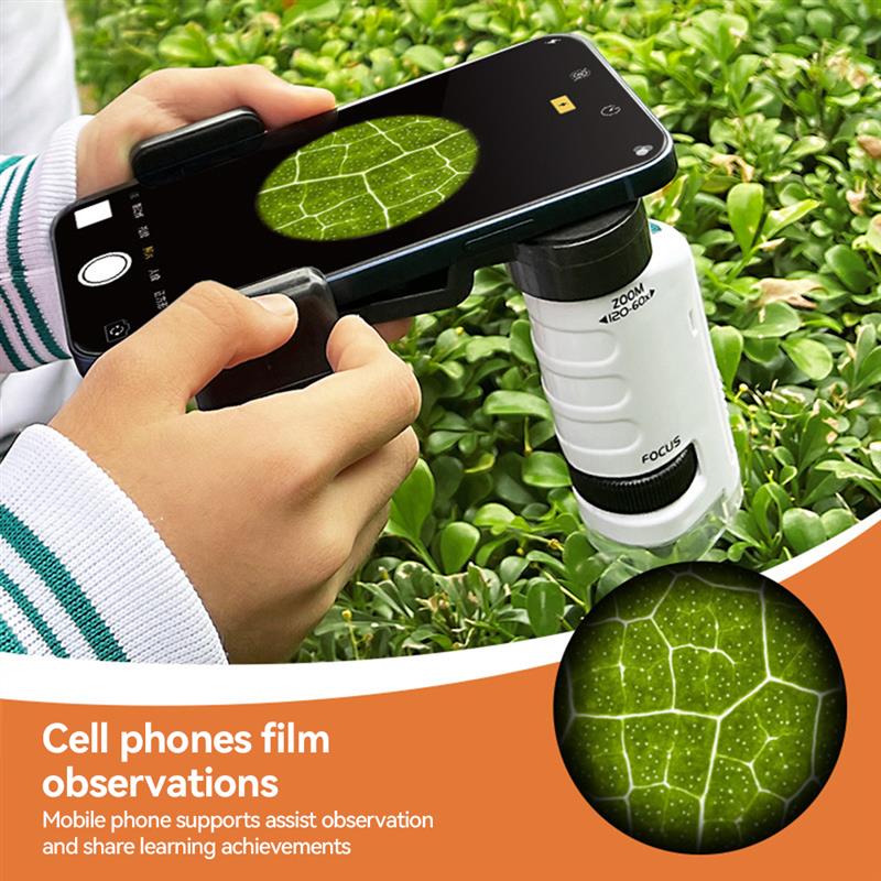 Portable Kids 60-120X Microscope Kit with LED Light - ToylandEU