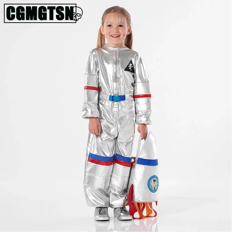 Cosmic Adventure Silver Astronaut Costume for Boys - Halloween Gear