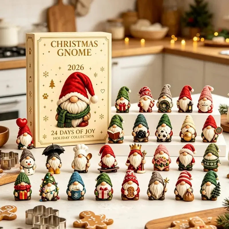 Advent Calendar | 2026 Gnome Figurines | 24 Day 2D Cute Countdown | Holiday Surprise Gift For Adults