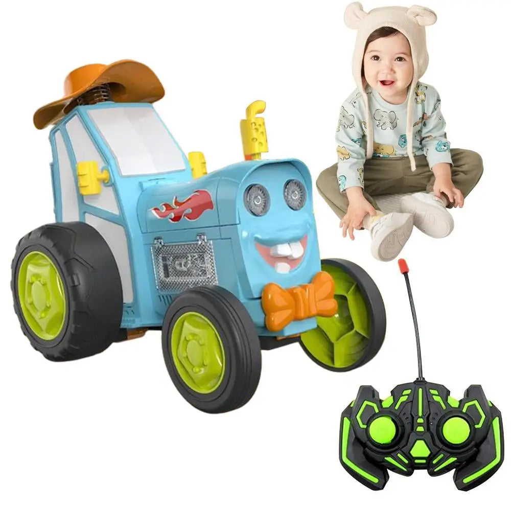 RC Rechargeable Stunt RC Car Toy with Music and Lights - Jumping Dancing Car for Kids Aged 3+