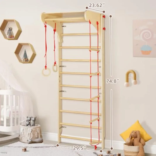 Wooden Swedish Ladder 4 In 1 Indoor Jungle Gym Set