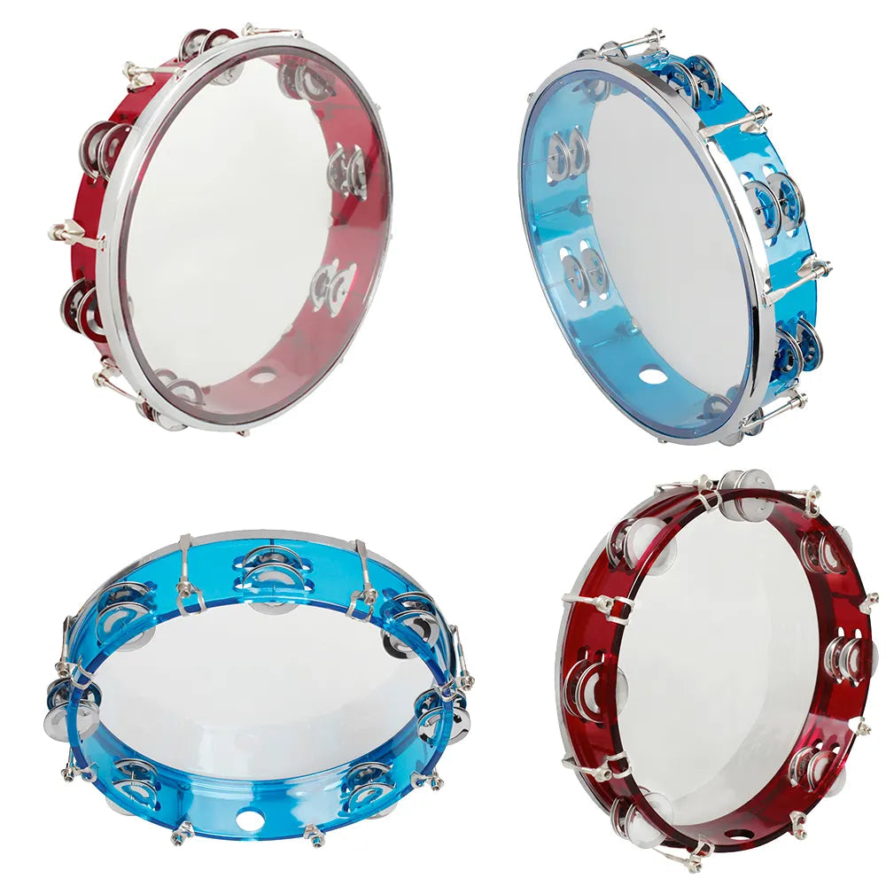 Adjust Tambourine 10 Inches Adjustable Tone Hand Drum Double Row