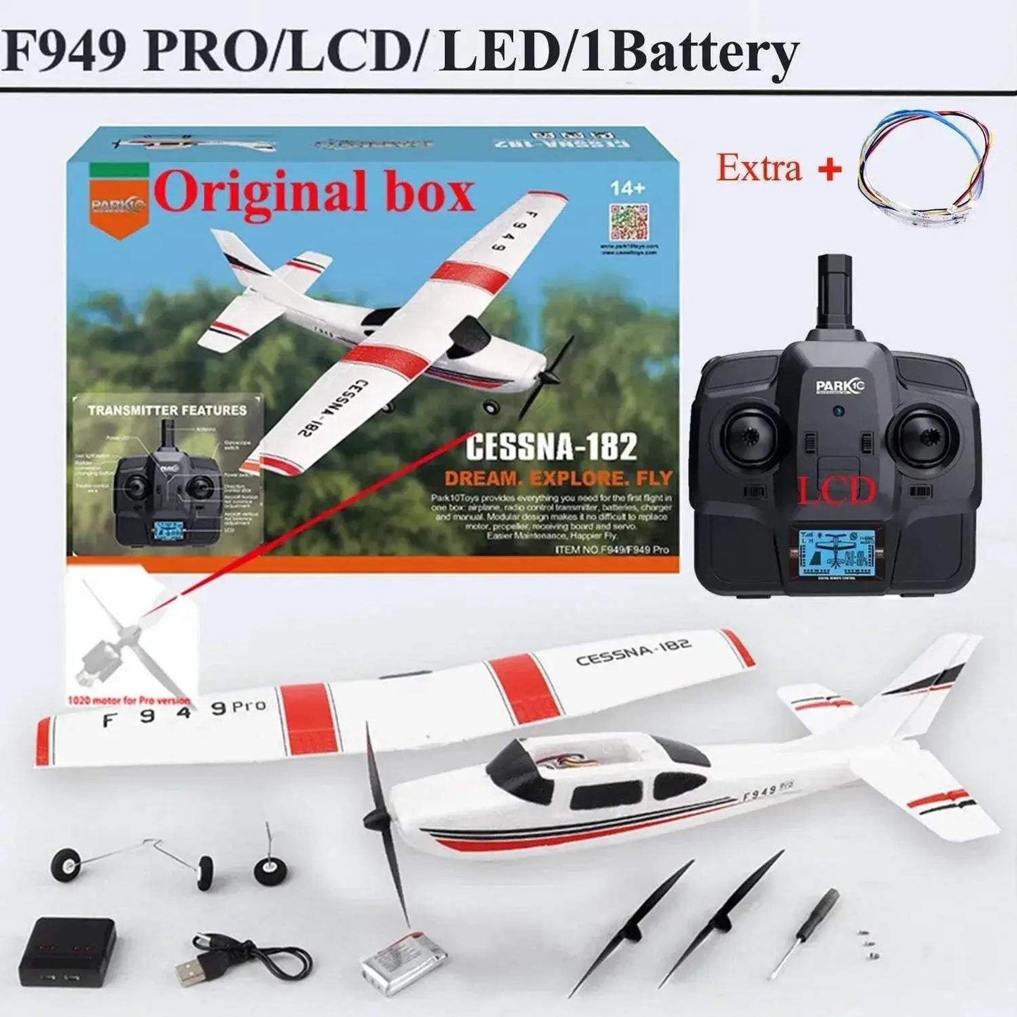 WLtoys 2.4G F949 LCD Version RC Airplane Cessna 182 RTF - ToylandEU