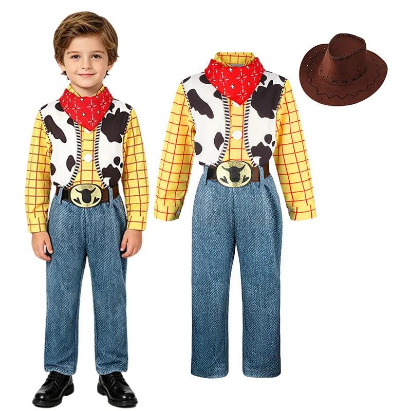 Boys Cowboy Costume | Yellow Plaid Shirt | Toylandeu™