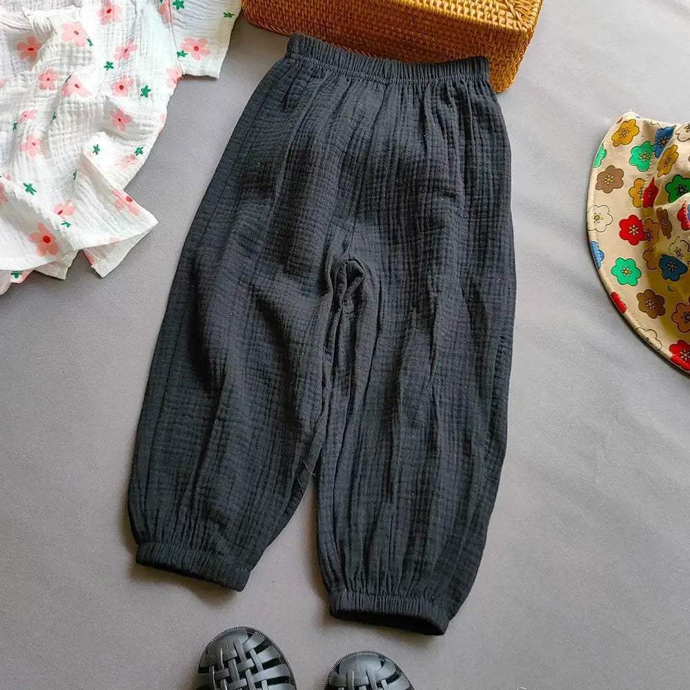 Summer Boys Girls Cotton Linen Harem Pants Casual Kids - ToylandEU