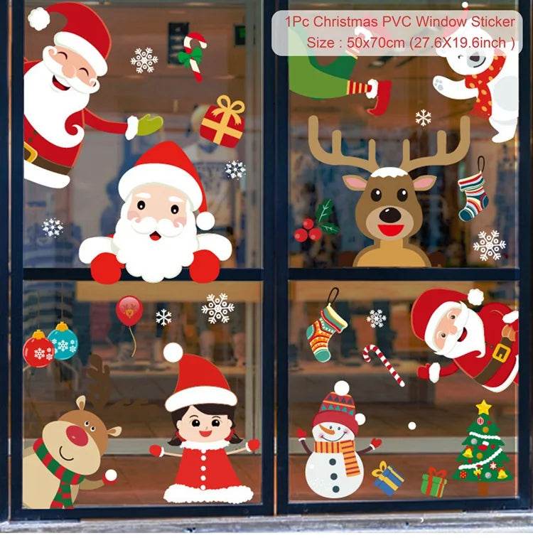 Premium Window Stickers Merry Christmas Theme For Kids Room - ToylandEU