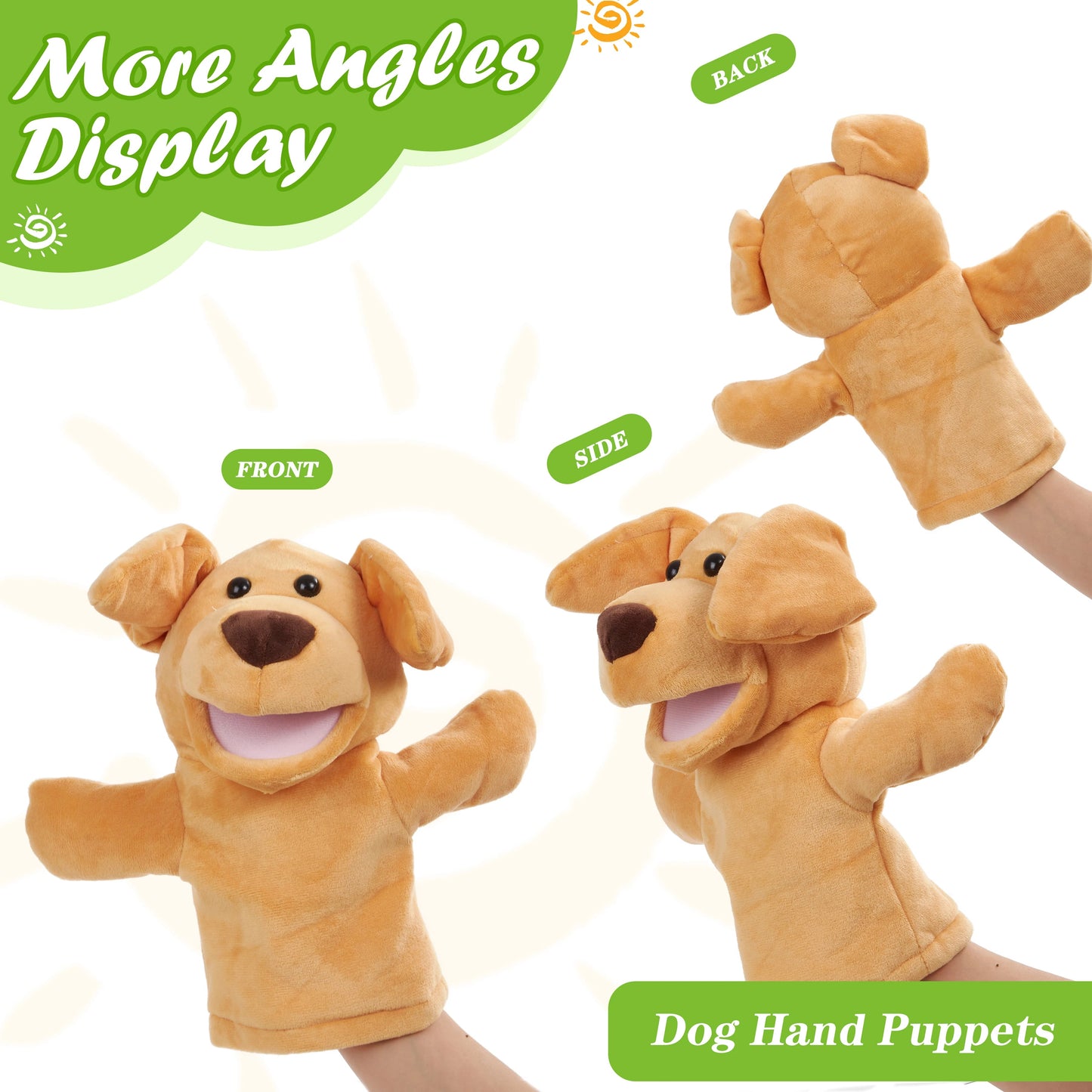 Adorable Handmade Plush Dog Finger Puppets for Storytelling