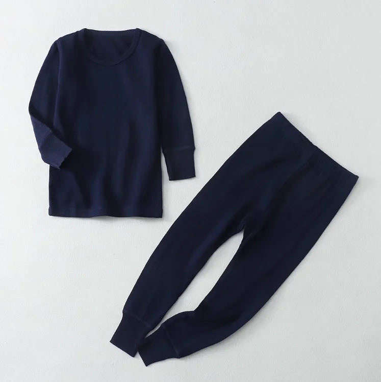 Kids Merino Base Layer Set | 100 Percent Wool | Winter Thermal | Boys Girls