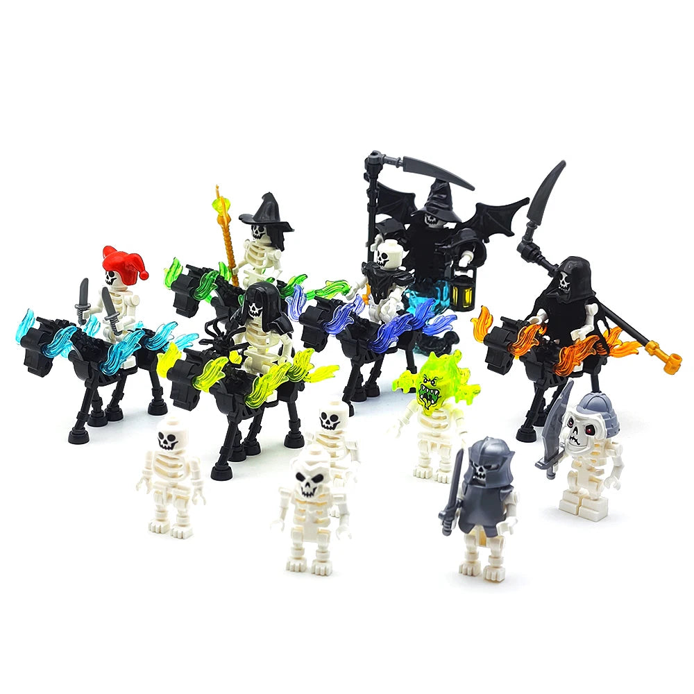 Building Block Mini Figures | Lego Compatible Pieces | Skeletal Holiday Set