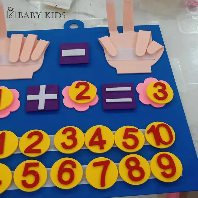 Kid Montessori Toys Felt Finger Numbers Math Toy Children Counting
