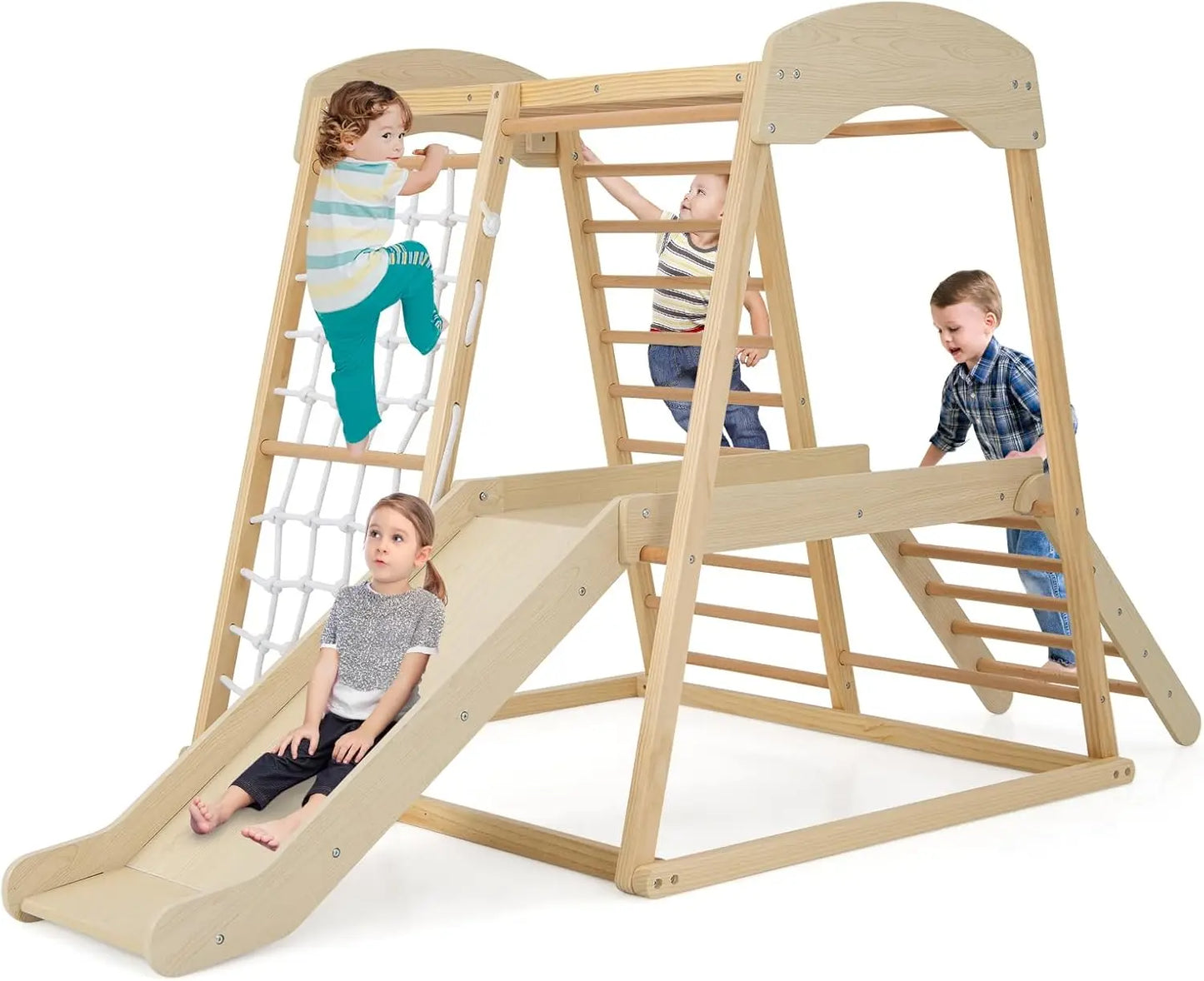 Indoor Jungle Gym Wooden Climber 6 In 1 Playground