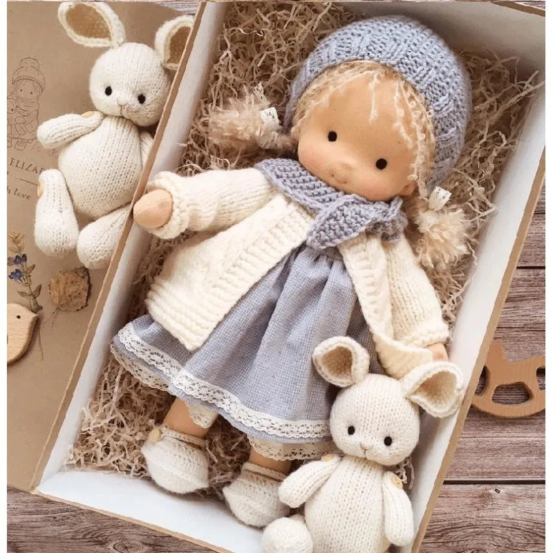 Adorable Handmade Waldorf Plush Doll Girl with Native Enamel Design ToylandEU.com Toyland EU