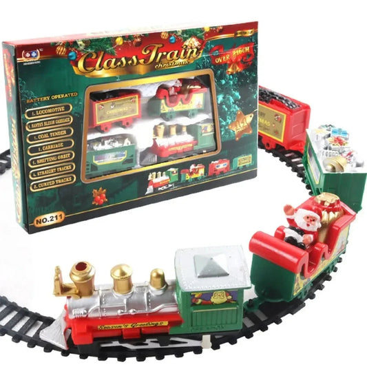 Santa Claus Mini Electric Train Set for Christmas Decoration