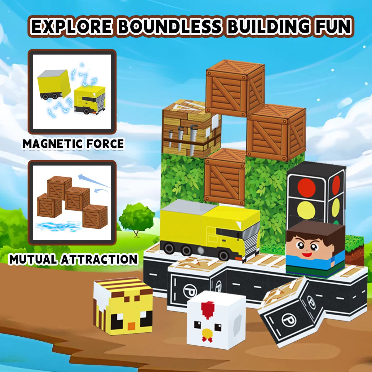 Magnetic Building Blocks | Non-Toxic Plastic | Ages 4-6