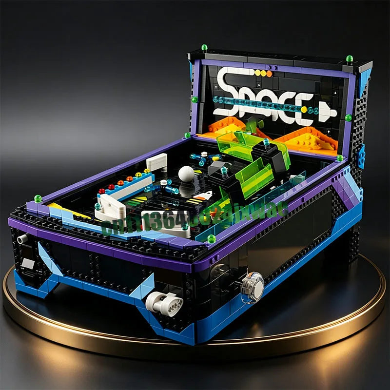 Building Block Set | Space Arcade Pinball Machine Model | Lego Compatible ABS