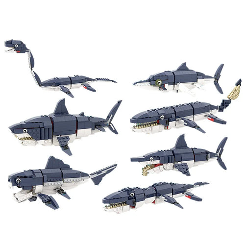 Prehistoric Sea Creatures Building Blocks Set with Shark Gear ToylandEU.com Toyland EU