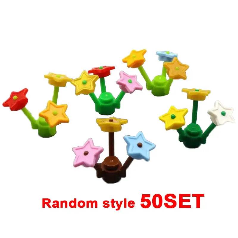 MOC City Plant Building Blocks Accessories Flower Leaves Prickly Shrubs Pine Green Grass Clover Orange Tree Mini DIY Toys F026 - ToylandEU