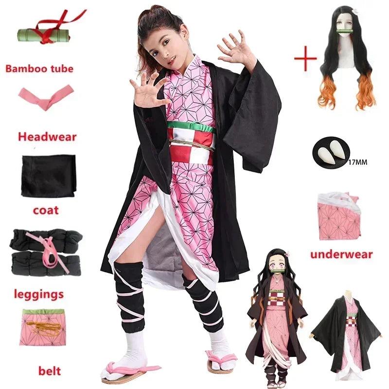 Nezuko Cosplay Costume | Polyester Cotton | Toylandeu™