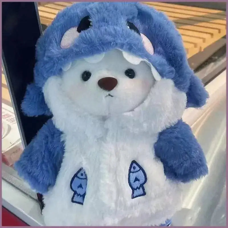 Transforming Shark to Bear Plush Doll for Girls Gift