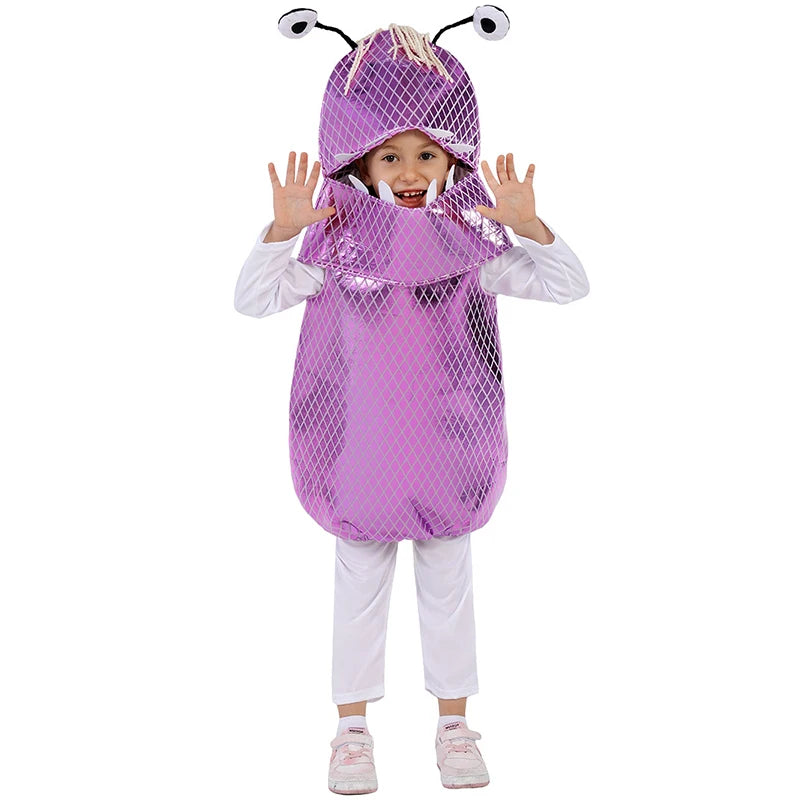 Vibrant Purple Boo Monster Costume for Kids - Fun & Adorable Halloween Costume