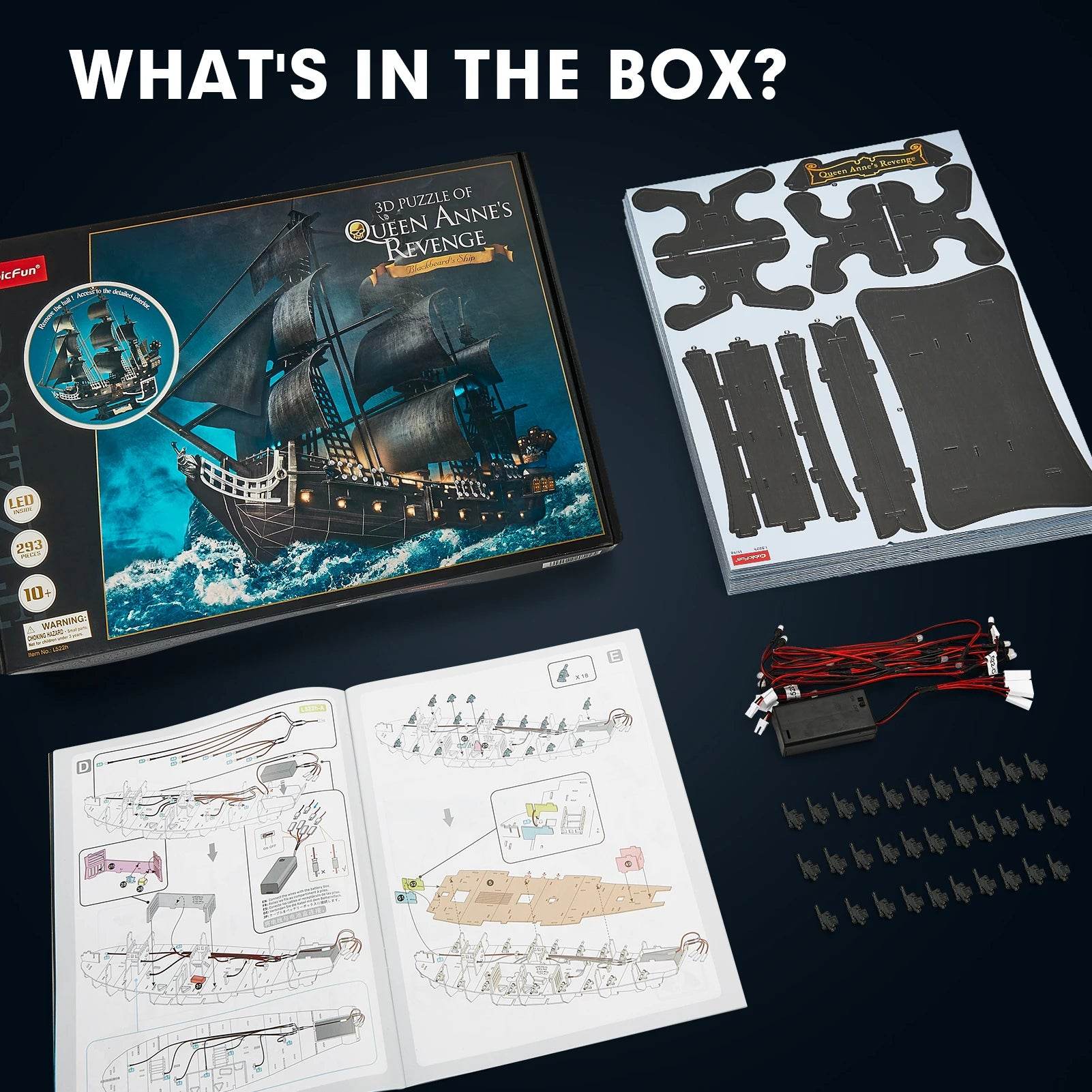 CubicFun 3D Puzzles Ship from PL US RU LED Pirate Model - ToylandEU