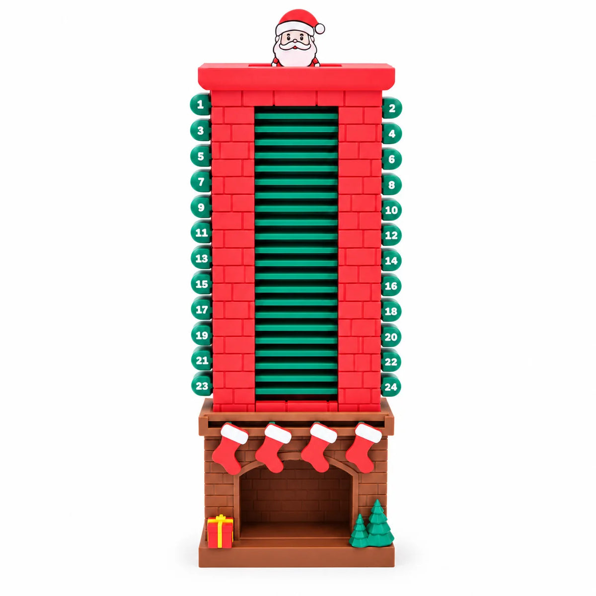 Wooden Advent Calendar | 24 Day Countdown | Santa Claus Desk Ornament