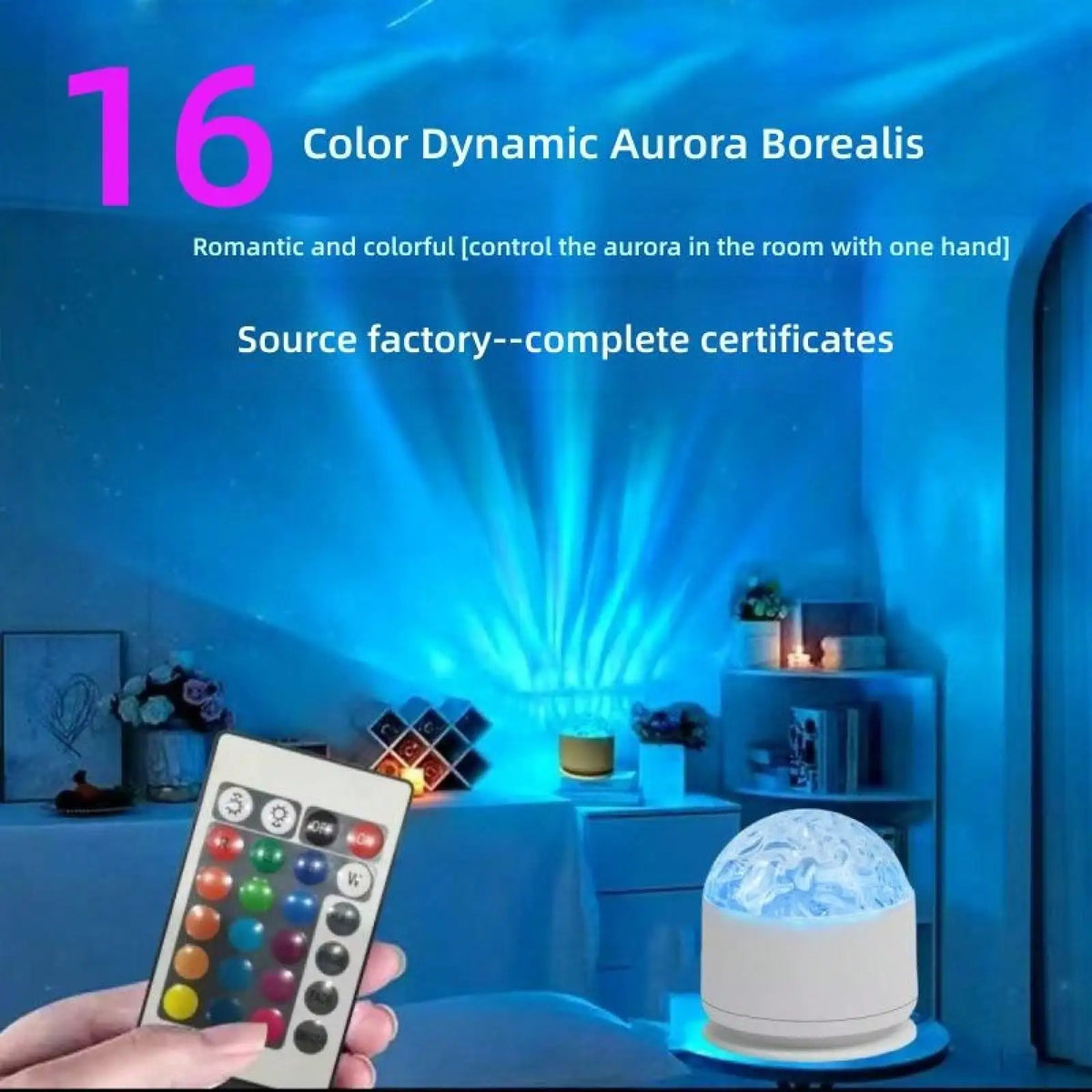 Ocean Wave Projector | 16 LED Colors | Remote Control | Bedroom Decor