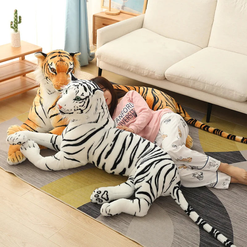 Giant Real Life Tiger Plush Toys Stuffed Soft Wild Animals Simulation - ToylandEU