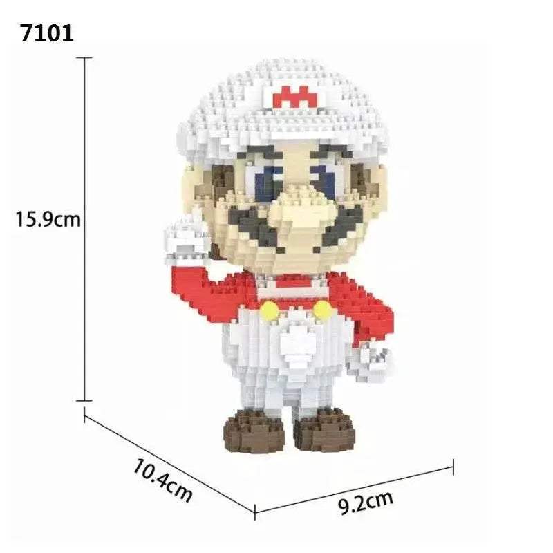New Anime Mini Blocks Cute Cartoon Peach Luigi Building Bricks Toys for Children Present Bowser Valentine Girls Boy Juguetes - ToylandEU