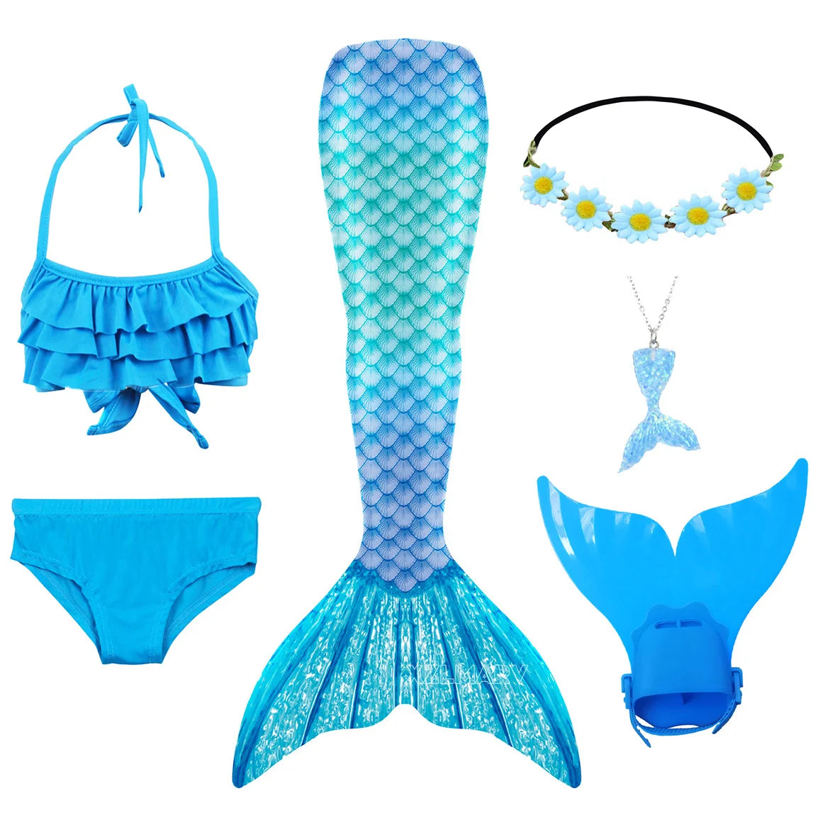 Mermaid Costume For Girls With Tail And Monofin Cosplay Ready