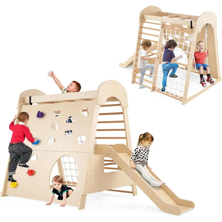 Montessori Beech Wood Indoor Playground Eight In One For Toddlers