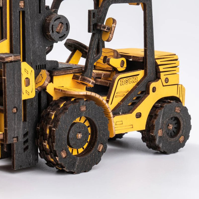 Robotime ROKR Forklift 3D Wooden PuzzleTG413K - DIY Educational Building Block Set for Kids - ToylandEU