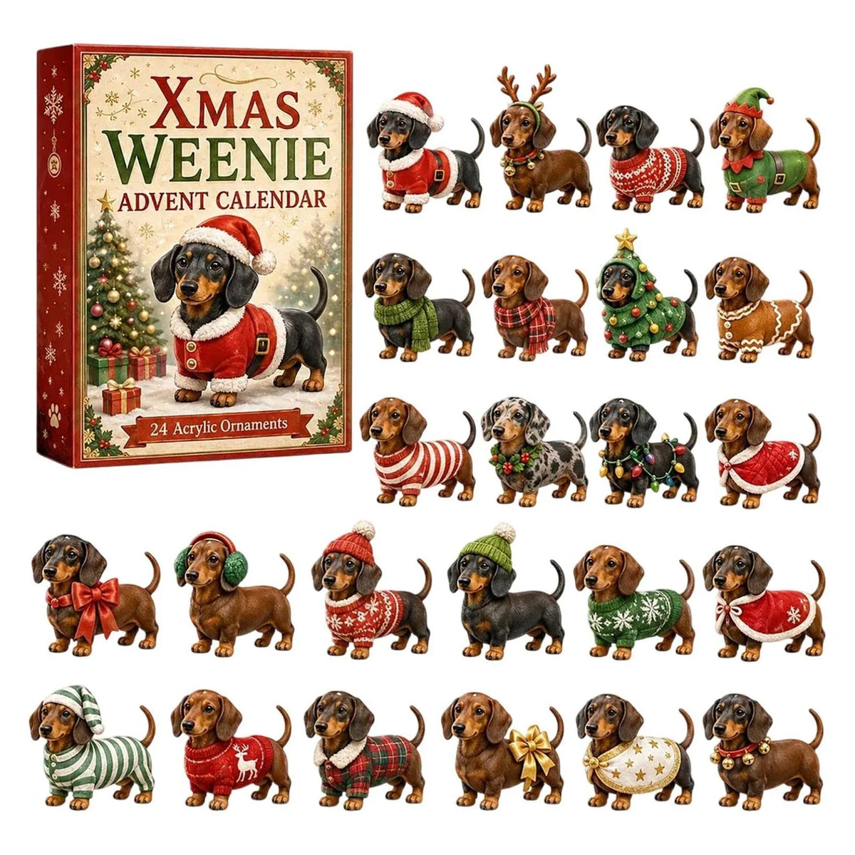 Advent Calendar | 2026 Highland Cow Figures | 24 Piece 3D PVC Display | Mantel And Shelf Decor