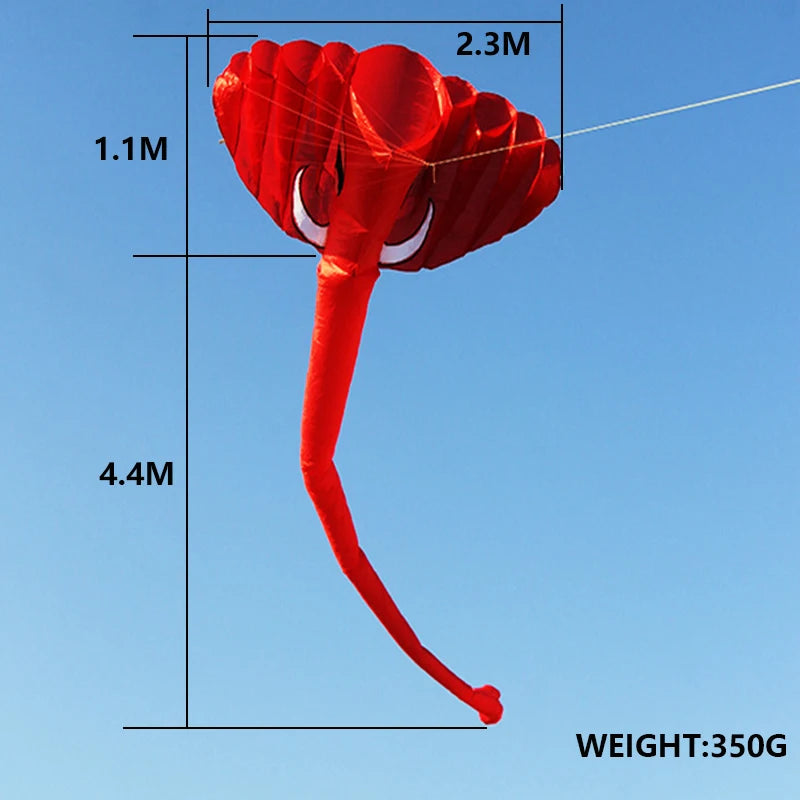 Inflatable Soft Elephant Kite, 5.2M Nylon Outdoor Kite with 9 Holes - ToylandEU