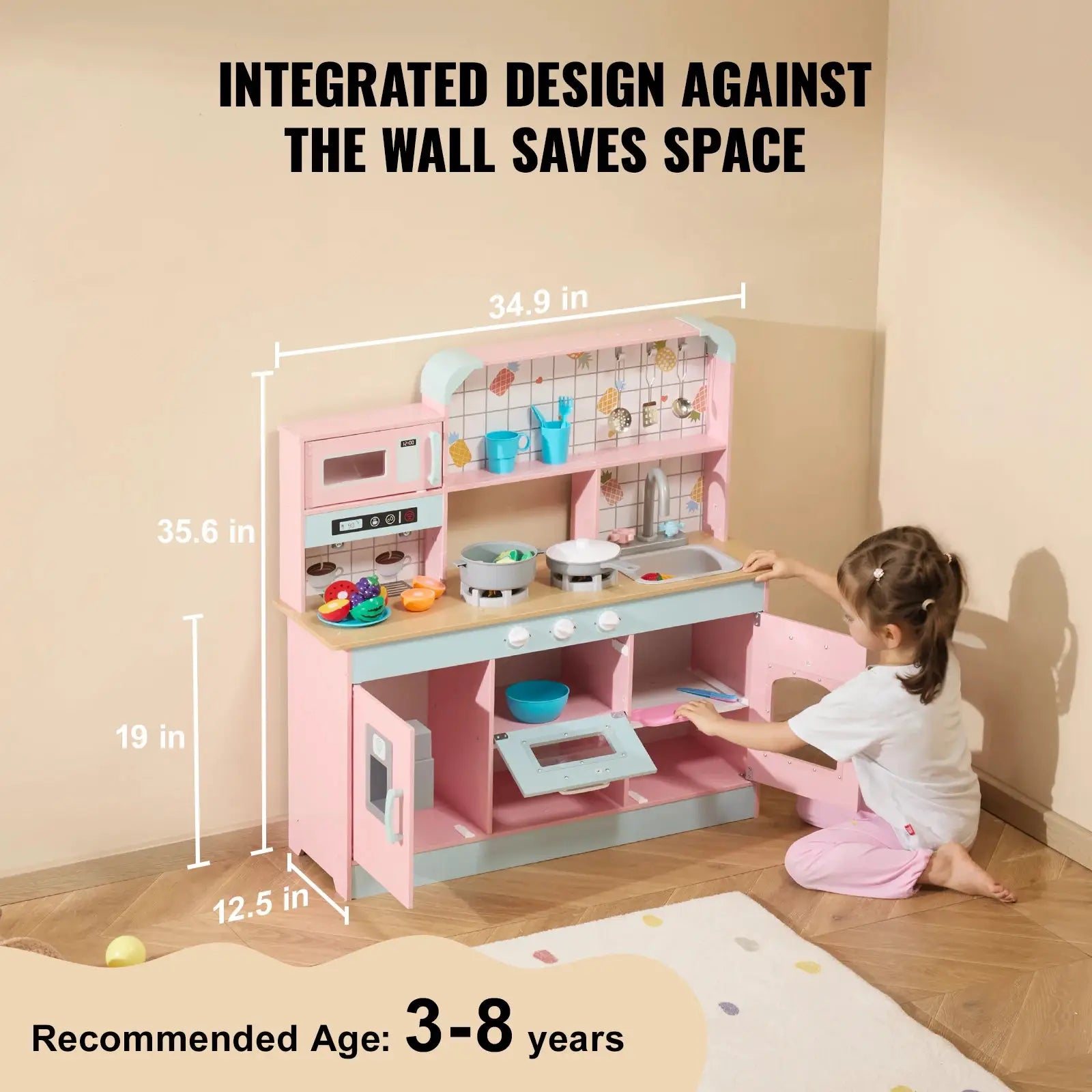 SucceBuy Pretend Play Cooking Toy for Kids Chef Playset Kitchen Accessories with Lights & Sounds for Toddles Girls Boys - ToylandEU