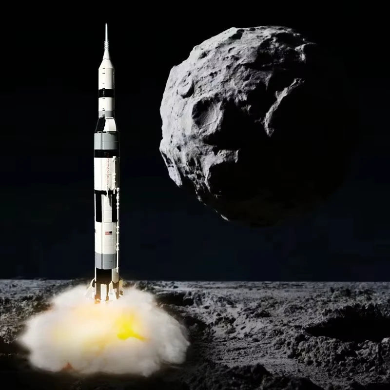 Saturn V Rocket Building Blocks Kit | 602 Pieces | 59 cm Height