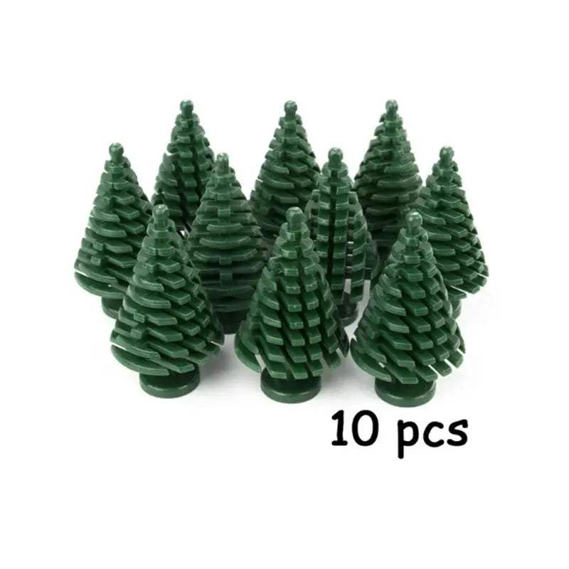 MOC City Plant Building Blocks Accessories Flower Leaves Prickly Shrubs Pine Green Grass Clover Orange Tree Mini DIY Toys F026 - ToylandEU