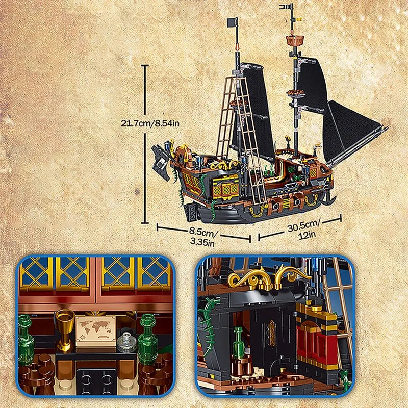 Pirate Ship Micro Building Block Set with Educational DIY Toy and Collection Item ToylandEU.com Toyland EU