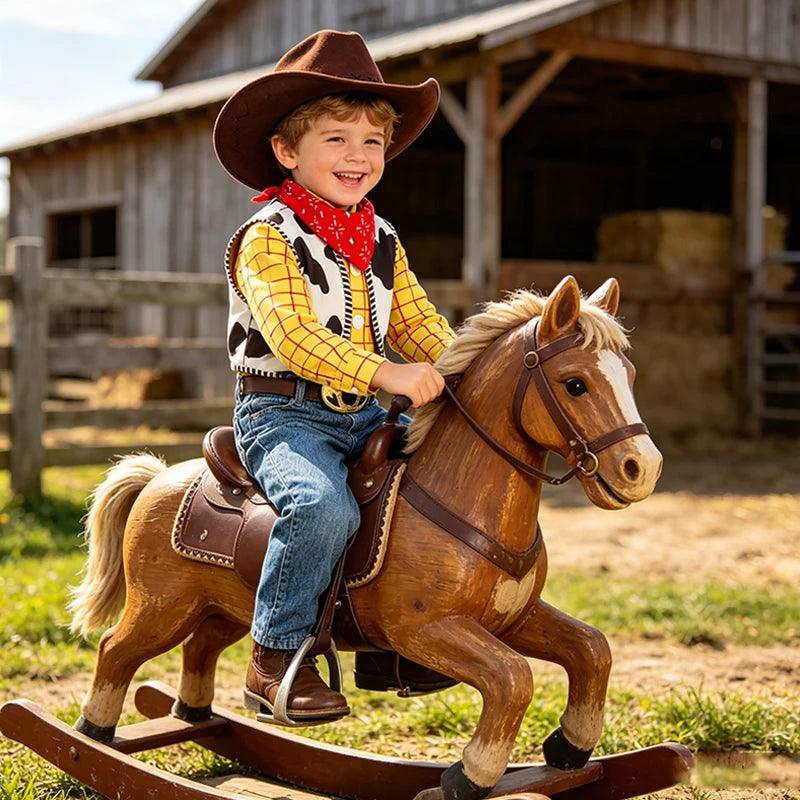 Boys Cowboy Costume | Yellow Plaid Shirt | Toylandeu™