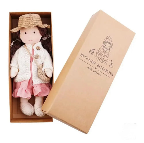 Adorable Handmade Waldorf Plush Doll Girl with Native Enamel Design ToylandEU.com Toyland EU